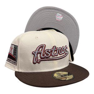 New Era Houston Astros Eggplant 59FIFTY Fitted Hat Astro Dome Side Patch